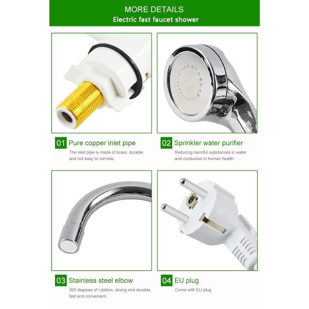 2in1 Electric Instant Shower Water Heater Instant Hot Water Faucet Kitchen instant tap geyser for kitchen sink - Image 6