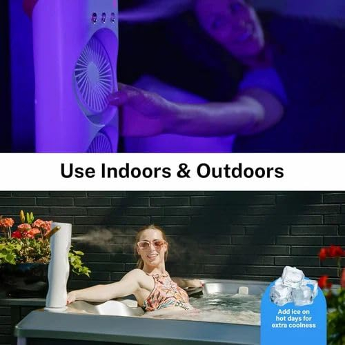 RT Portable Dual Fan Mist Cooler | Rechargeable BLDC Air Circulator with 3 Mist Modes, 90° Oscillation & 180° Rotation | Indoor Outdoor USB Cooling Fan with Water Tank for Home, Kitchen, Travel - Image 6