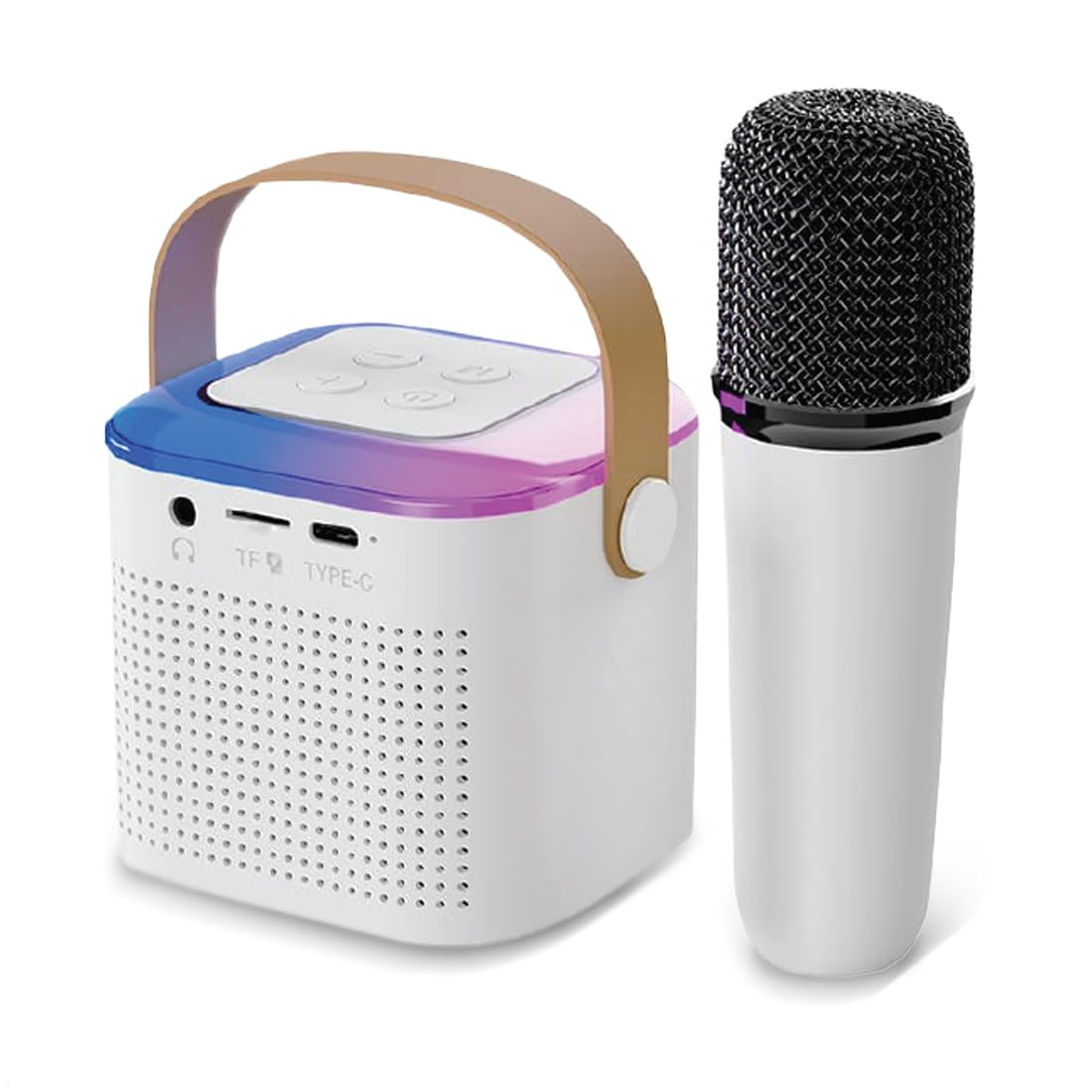 Rechargeable Karaoke Mic with Speaker for Singing | Wireless Mini Portable Bluetooth Speaker with Microphone & LED Lights | Cute Birthday Gift for Kids Musical Toys for Boys, Girls and Adults - Image 9