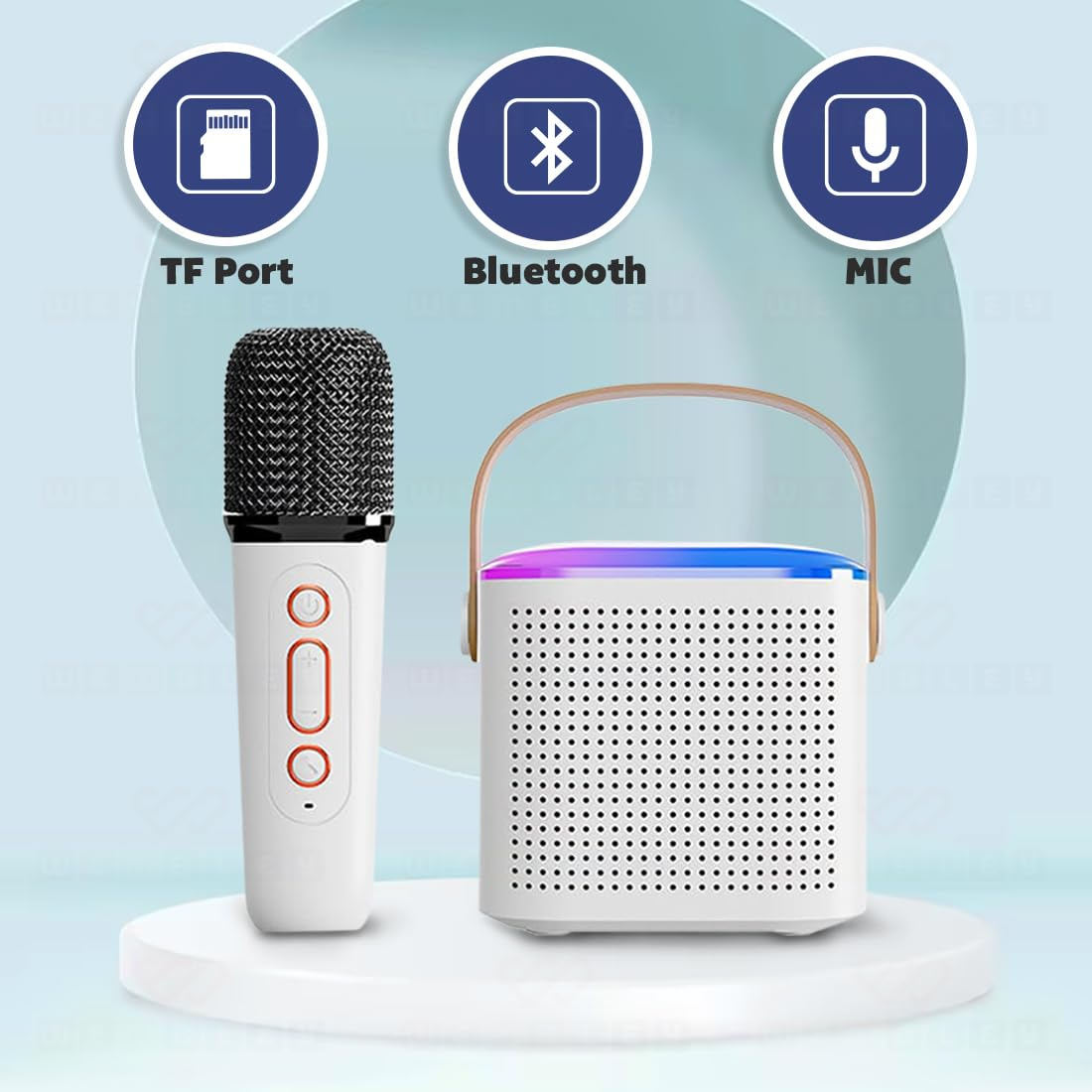 Rechargeable Karaoke Mic with Speaker for Singing | Wireless Mini Portable Bluetooth Speaker with Microphone & LED Lights | Cute Birthday Gift for Kids Musical Toys for Boys, Girls and Adults - Image 11