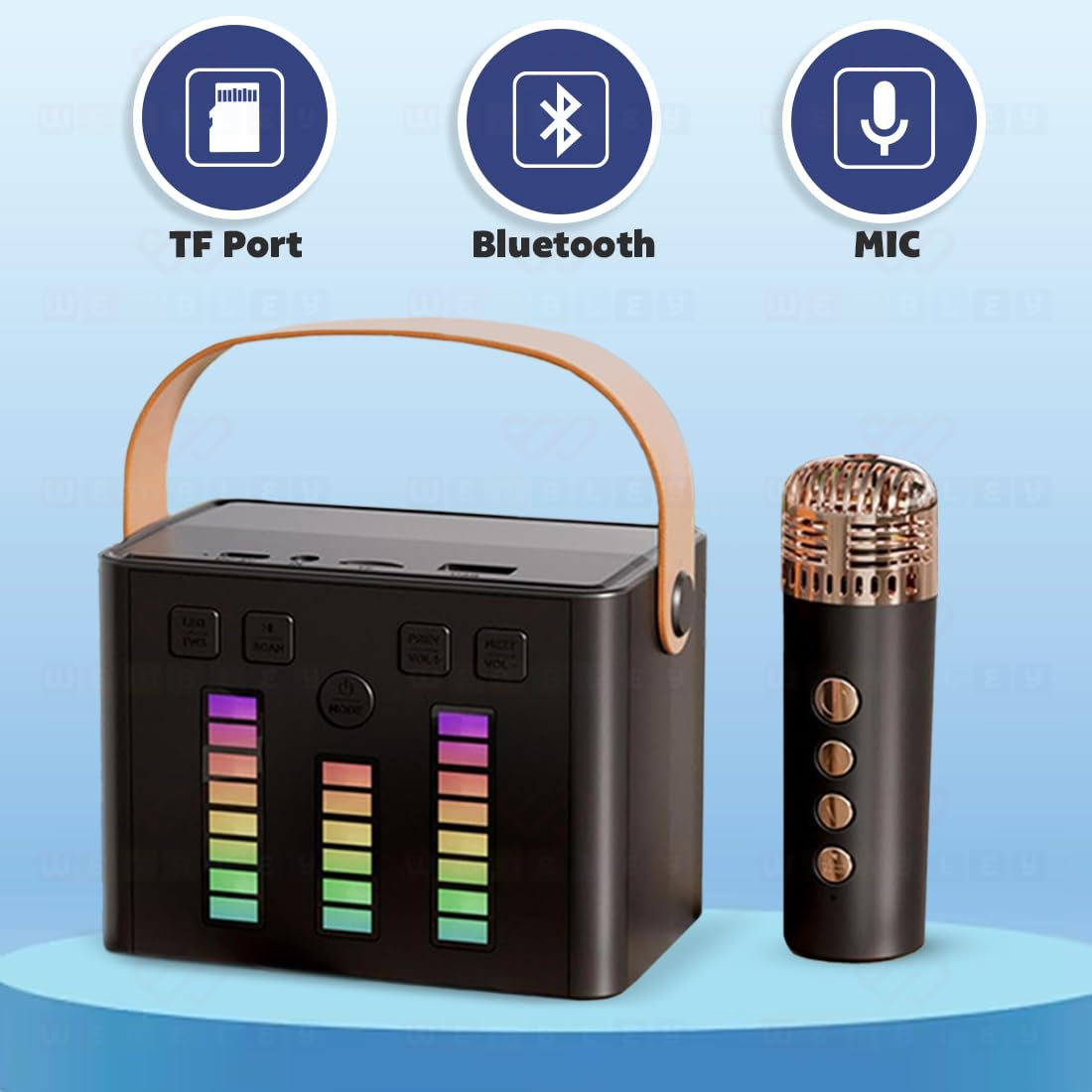 Rechargeable Karaoke Mic with Speaker for Singing | Wireless Mini Portable Bluetooth Speaker with Microphone & LED Lights | Cute Birthday Gift for Kids Musical Toys for Boys, Girls and Adults - Image 21