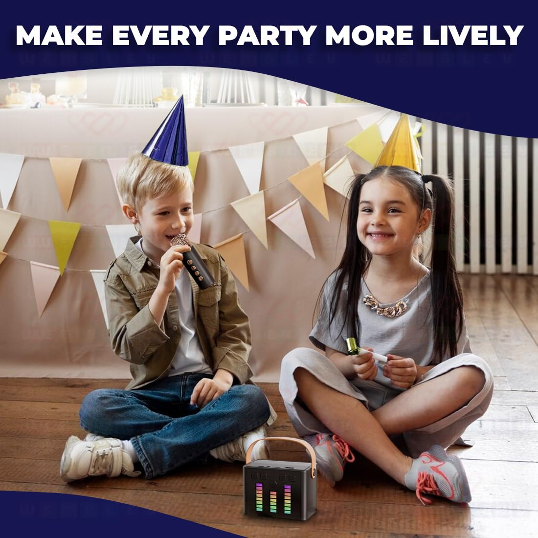 Rechargeable Karaoke Mic with Speaker for Singing | Wireless Mini Portable Bluetooth Speaker with Microphone & LED Lights | Cute Birthday Gift for Kids Musical Toys for Boys, Girls and Adults - Image 24