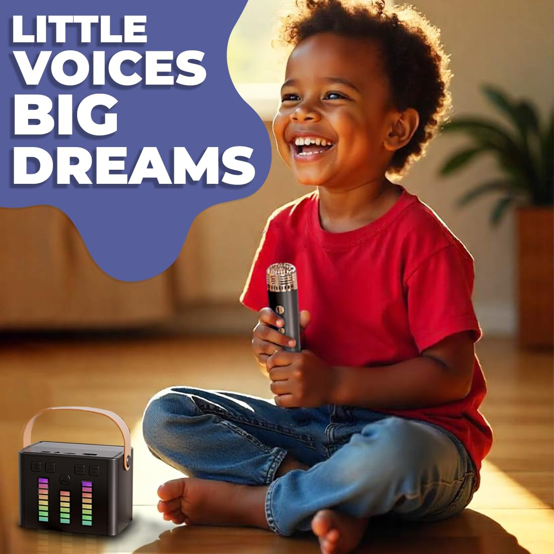 Rechargeable Karaoke Mic with Speaker for Singing | Wireless Mini Portable Bluetooth Speaker with Microphone & LED Lights | Cute Birthday Gift for Kids Musical Toys for Boys, Girls and Adults - Image 26