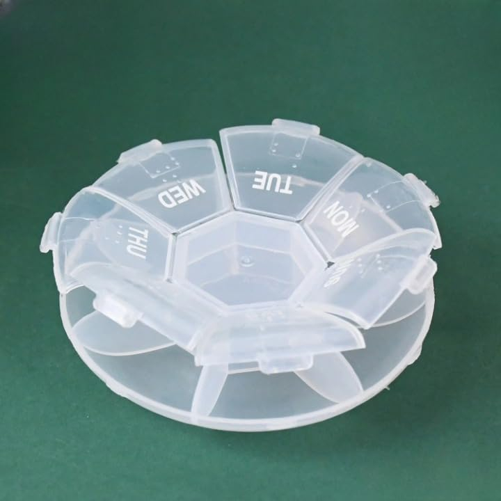 Oblivion Weekly Pill Box Organizer – Multicolor Medicine Planner with Compartments – Travel-Friendly Vitamin & Tablet Holder – Moisture-Proof & Reminder Case for Medication & Supplements (Pill Bottle) - Image 2