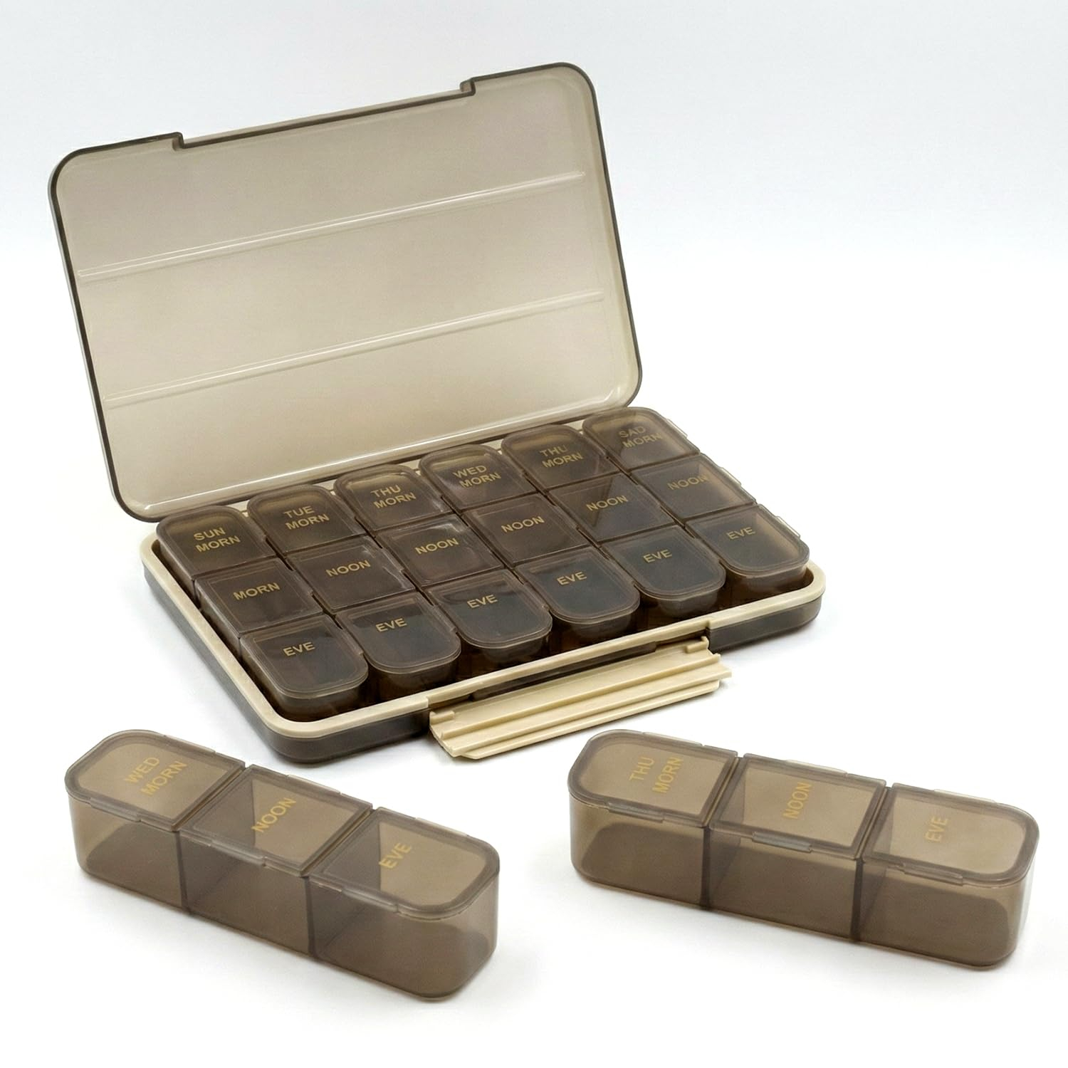 Oblivion Weekly Pill Box Organizer – Multicolor Medicine Planner with Compartments – Travel-Friendly Vitamin & Tablet Holder – Moisture-Proof & Reminder Case for Medication & Supplements (Pill Bottle) - Image 5