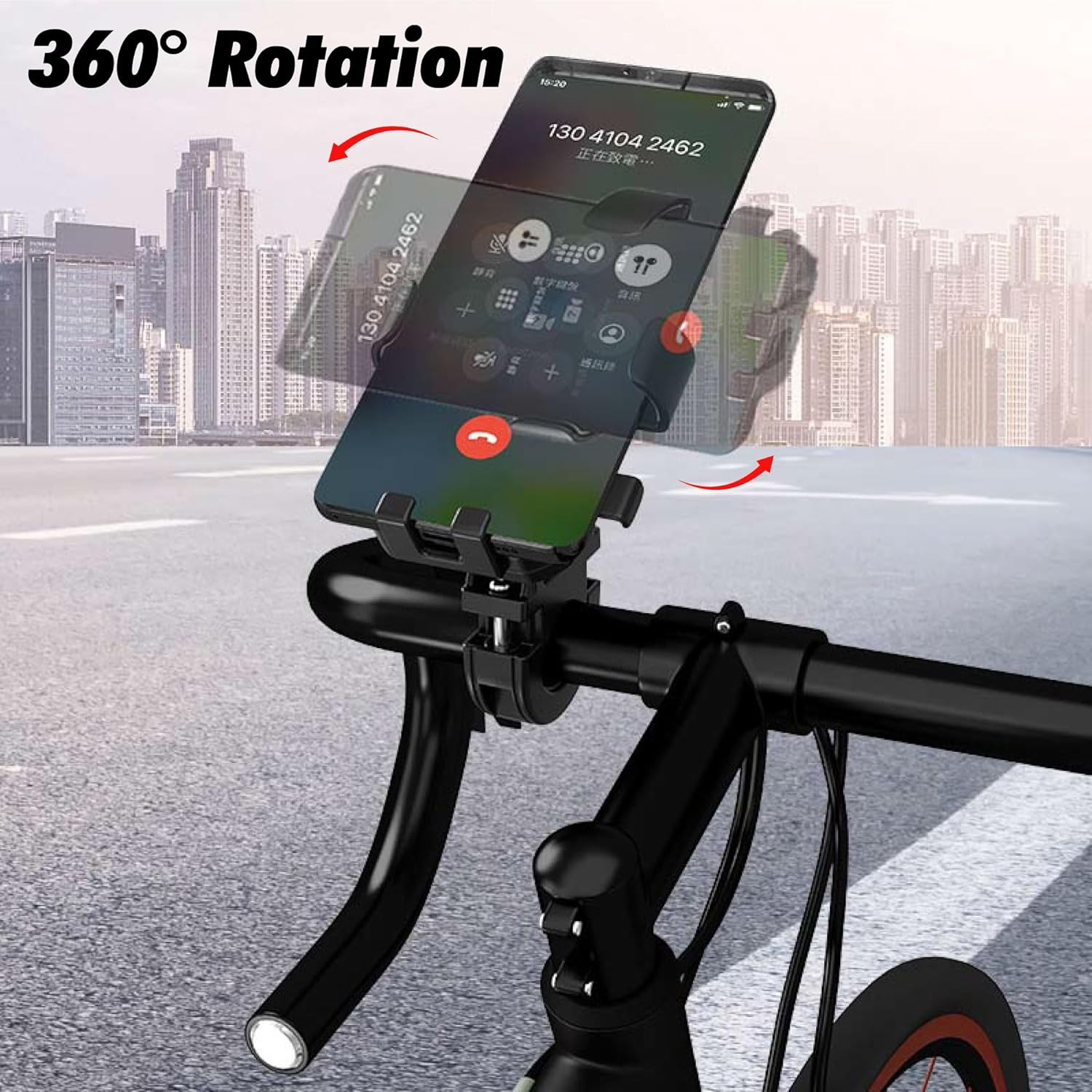 Kratos Mobile Holder for Bike with One-Touch Lock, 360° Rotating Adjustable Phone Mount for Bike Handlebar, Heavy Duty Shockproof Mobile Stand for Motorcycles, Universal Anti-Slip Bike Mobile Holder - Image 4