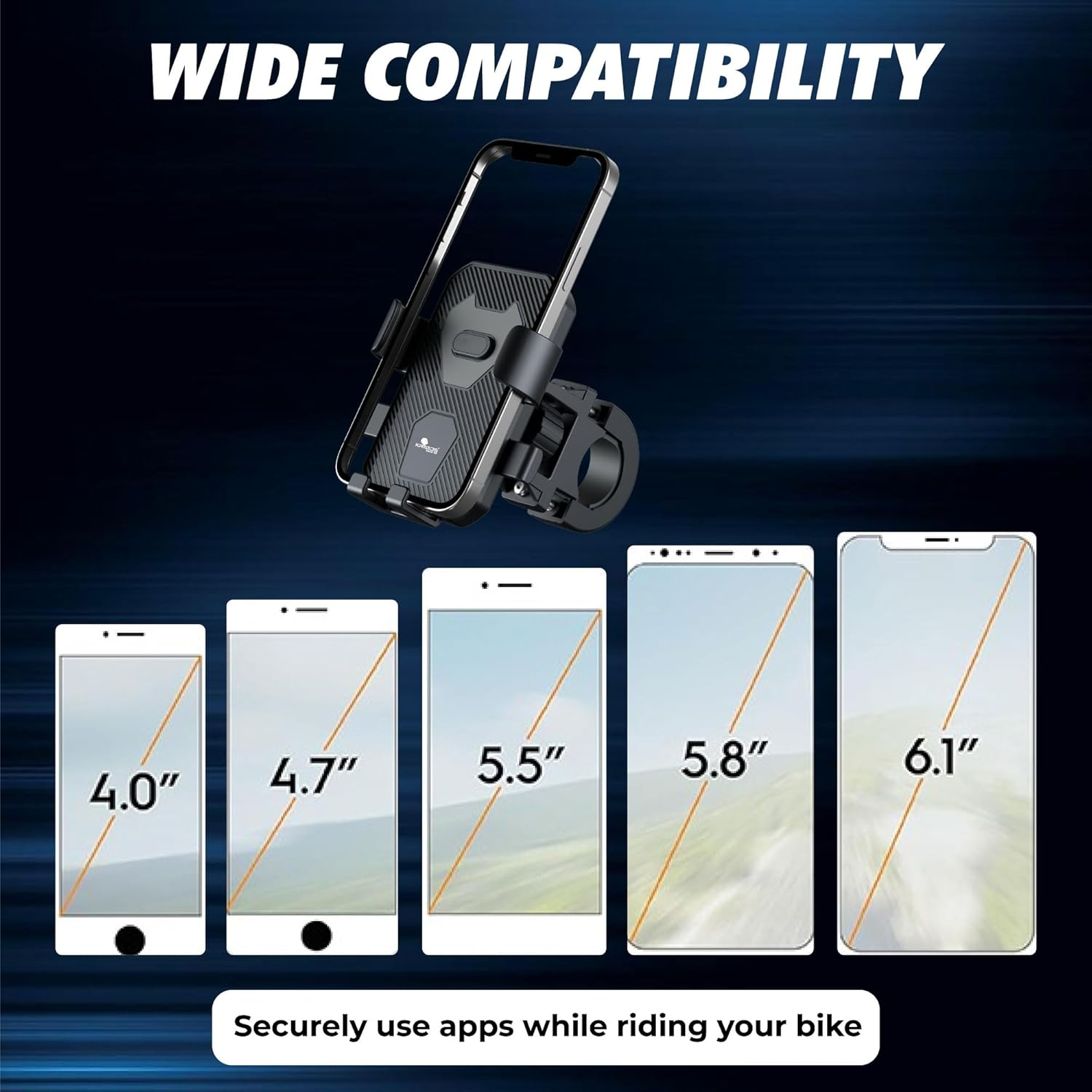 Kratos Mobile Holder for Bike with One-Touch Lock, 360° Rotating Adjustable Phone Mount for Bike Handlebar, Heavy Duty Shockproof Mobile Stand for Motorcycles, Universal Anti-Slip Bike Mobile Holder - Image 9
