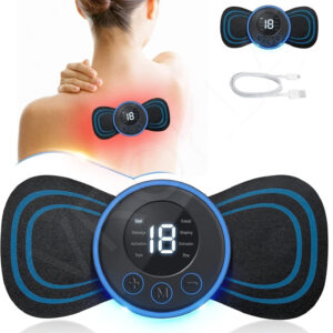 Full Body Massager Machine for Pain Relief, Butterfly Rechargeable Massager for Wireless EMS Machine, Vibration, Mini Massage Stick For Neck, Back, Shoulder, Leg With 8 Modes & 19 Strength 1pc