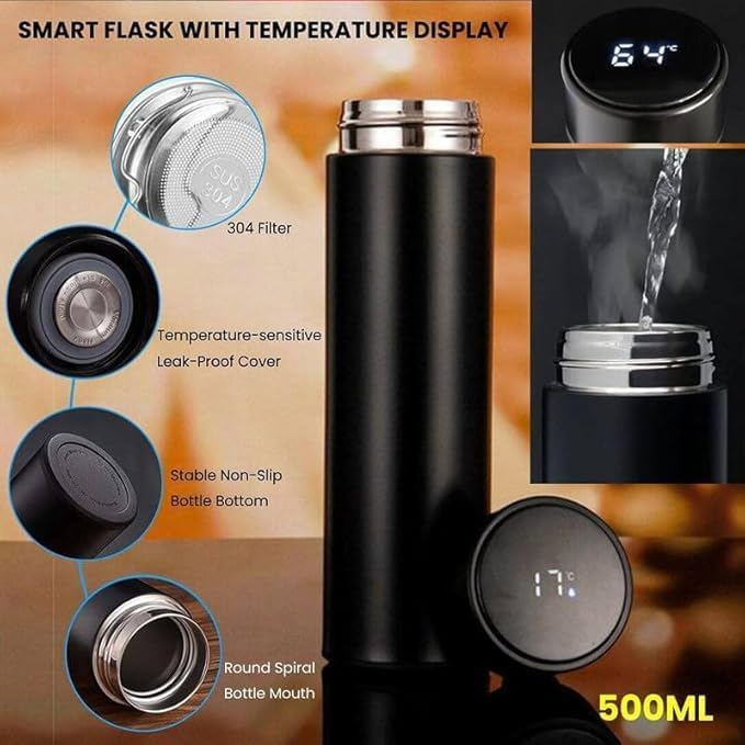 Smart Led Display Temperature Bottle Vacuum Flask Stainless Steel | Leakproof | Travel, Kids, Fitness, Sports, Gym, Workout 500ml (Any Color) - Image 3