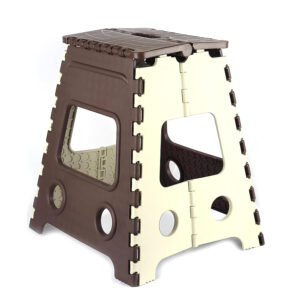 18 Inches Super Strong Folding Step Stool for Adults and Kids, Kitchen Stepping Stools, Garden Step Stool Kitchen Stool (Brown,Beige)