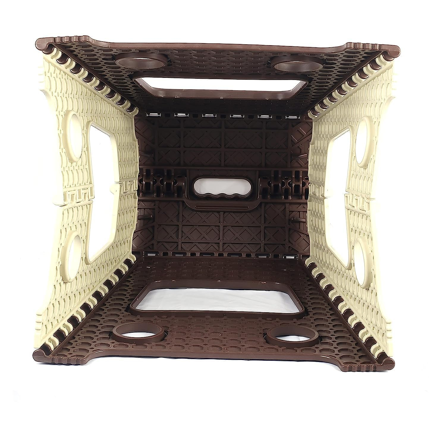 18 Inches Super Strong Folding Step Stool for Adults and Kids, Kitchen Stepping Stools, Garden Step Stool Kitchen Stool (Brown,Beige) - Image 7