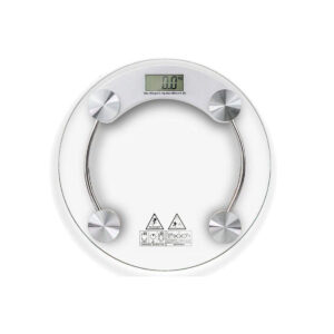 MCP Healthcare Digital Round shape Glass, Personal Bathroom, lens with Thick Toughened glass and Low battery Indicator, Transparent Automatic Weighing Scale, Measure Units in both KG/LB.