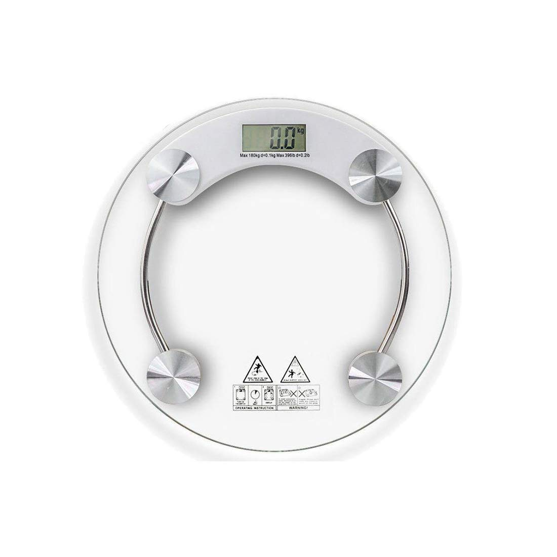 MCP Healthcare Digital Round shape Glass, Personal Bathroom, lens with Thick Toughened glass and Low battery Indicator, Transparent Automatic Weighing Scale, Measure Units in both KG/LB.
