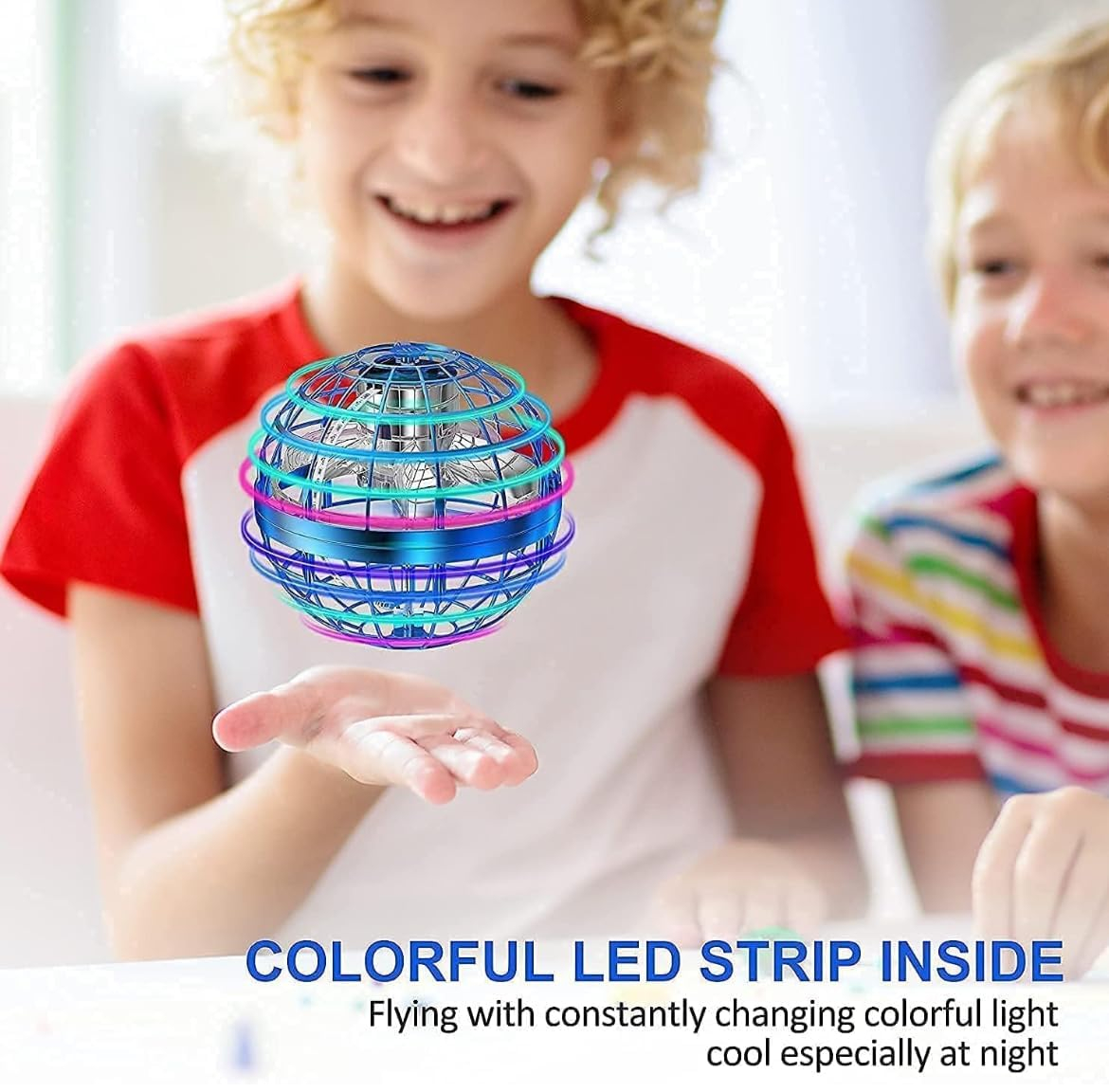 Flying Ball Toy Flyorb Magic Ball Boomerang Mini Pro Flying Spinner Fidget Toys For Boys Girls Kids Adult Indoor Outdoor USB Rechargeable Built-In RGB Lights 360°Rotating, Multicolor - Image 2