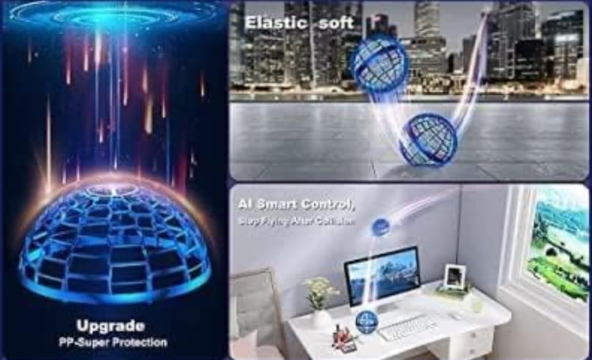 Flying Ball Toy Flyorb Magic Ball Boomerang Mini Pro Flying Spinner Fidget Toys For Boys Girls Kids Adult Indoor Outdoor USB Rechargeable Built-In RGB Lights 360°Rotating, Multicolor - Image 7