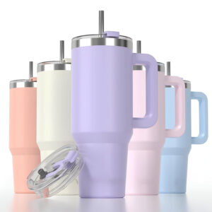 1.2ML Hot and Cold Tumbler with Handle and Straw Lid Double Insulated Cup Reusable Stainless Steel Water Bottle 100% Leak Proof Mug Cupholder for Gym, Travelling