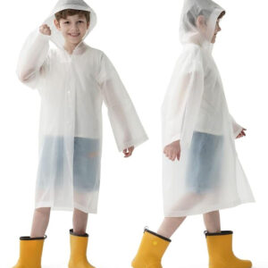 INFISPACE Boy's Reusable EVA Rain Poncho Raincoat| Rain Jackets Long with Hood (Age: 8 Years to 16 Years)