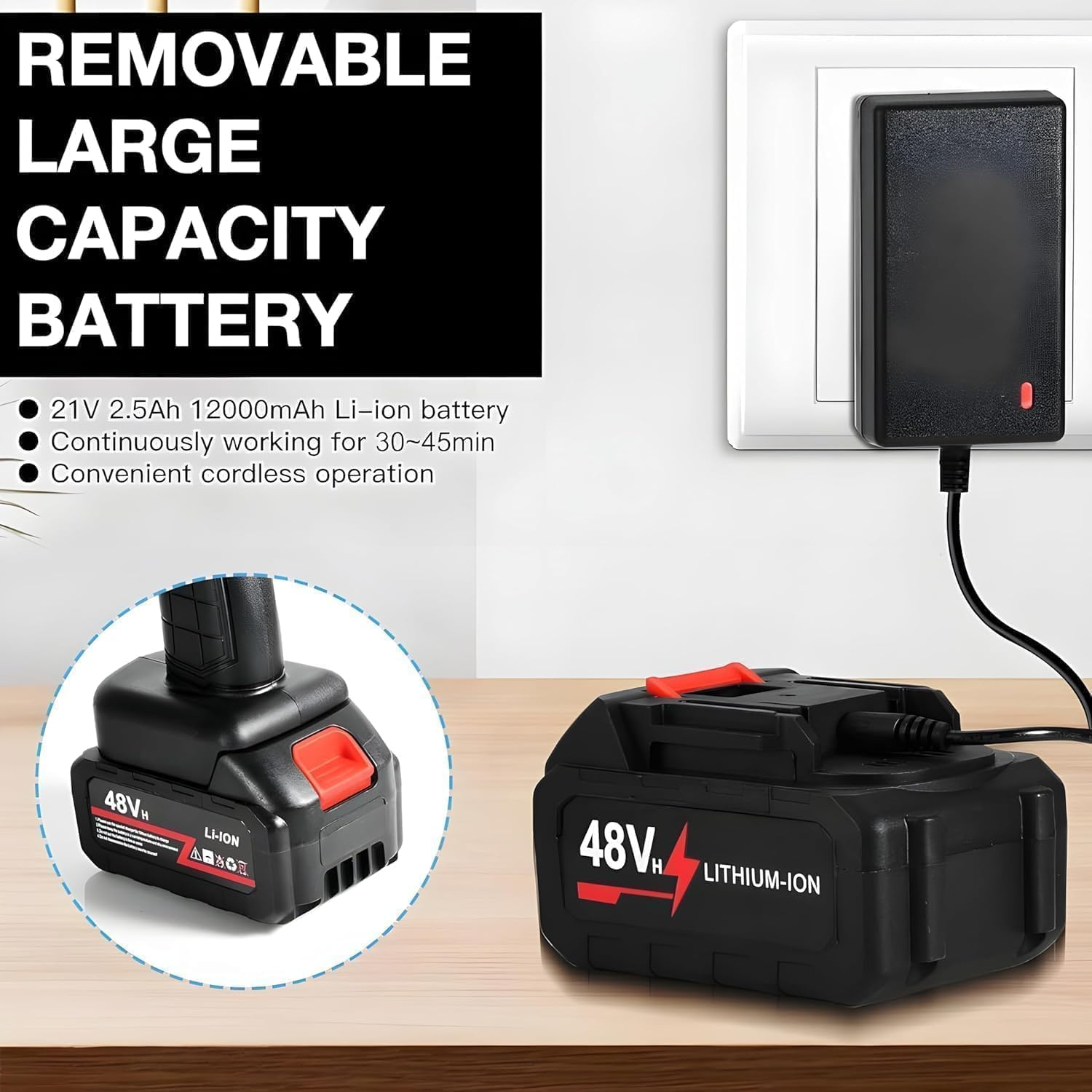 YAMATIC (Double Battery) Wireless High Pressure Car Washer & Car Cleaning 48V Rechargeable Electric Pressure Washer Gun Machine Tool for Top Flexible Pressure Washer Hose (Double Battery Gun) - Image 5