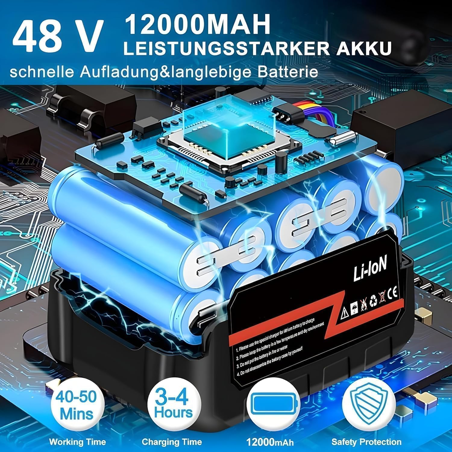 YAMATIC (Double Battery) Wireless High Pressure Car Washer & Car Cleaning 48V Rechargeable Electric Pressure Washer Gun Machine Tool for Top Flexible Pressure Washer Hose (Double Battery Gun) - Image 7