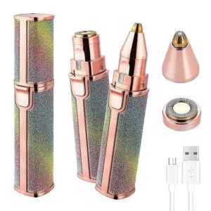 Portable Eyebrow Trimmer and Epilator for Women, Facial Hair Remover for Face and Lips (Multicolour)