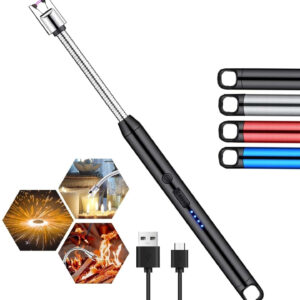 DODGE 'N WOLVES Upgraded Rechargeable Electric Gas Lighter for Kitchen Cooking Gas Stove , 360° Flexible Neck Arc Lighter Plasma Flameless Windproof USB Lighter - 400 Uses in Single Charge